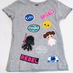 Star Wars girls graphic gray t shirt size 6 NWT